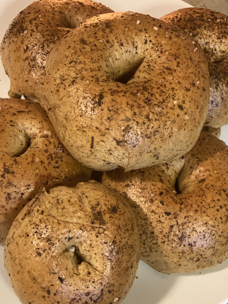 finished leek ash bagels